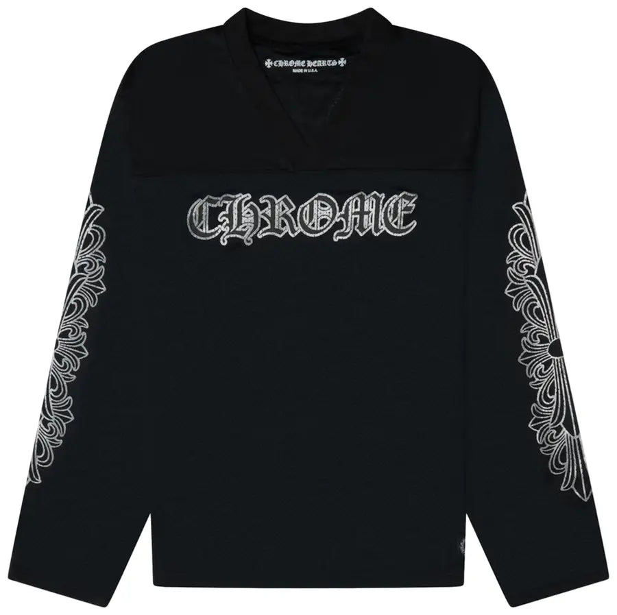 Chrome Hearts Stadium Mesh Long Sleeve Jersey 'Black/Gray'