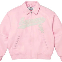 Supreme x Chicago White Sox Leather Varsity Jacket 'Pink'