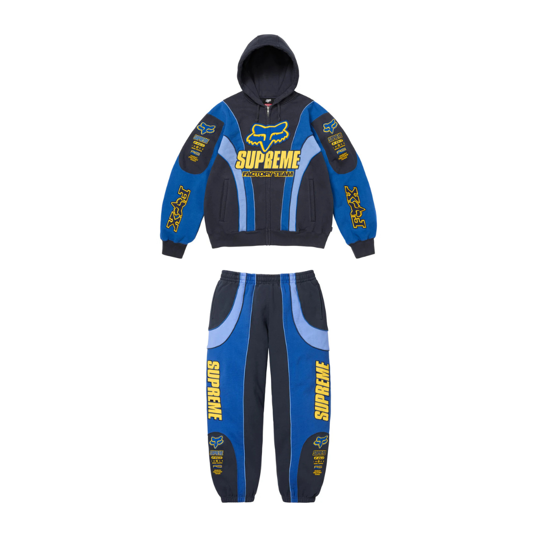 Supreme x Fox Racing Zip Up Hooded Tracksuit Navy