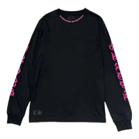 Chrome Hearts Pocket Black & Pink Neck Logo Longsleeve T-Shirt
