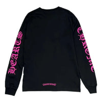 Chrome Hearts Pocket Black & Pink Neck Logo Longsleeve T-Shirt