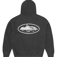 Corteiz Island Puff Print Zip Up Hoodie Black