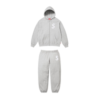 Supreme S Logo Zip Up Tracksuit Grey