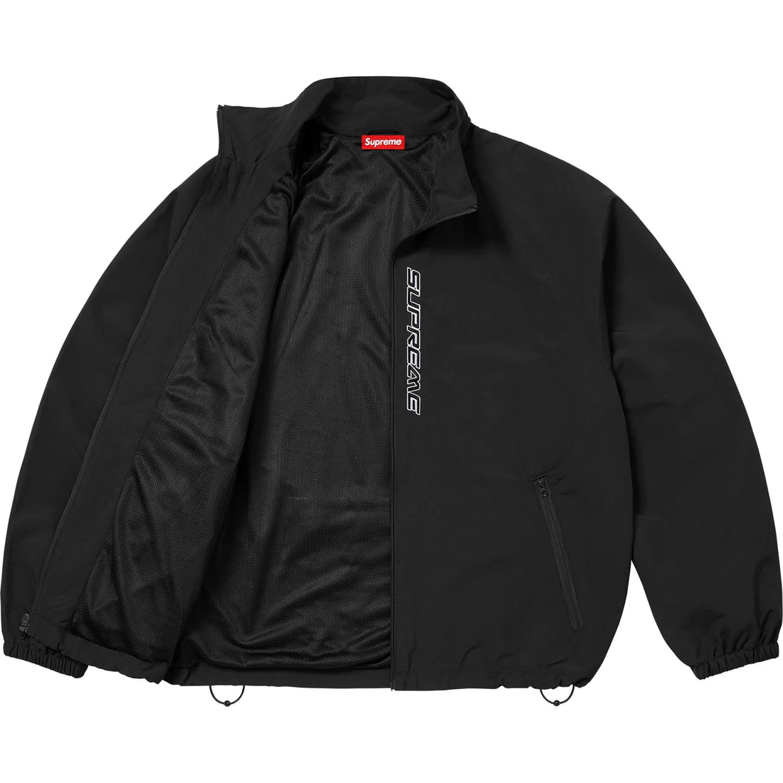 Supreme Contrast Zip Warm Up Tracksuit Black