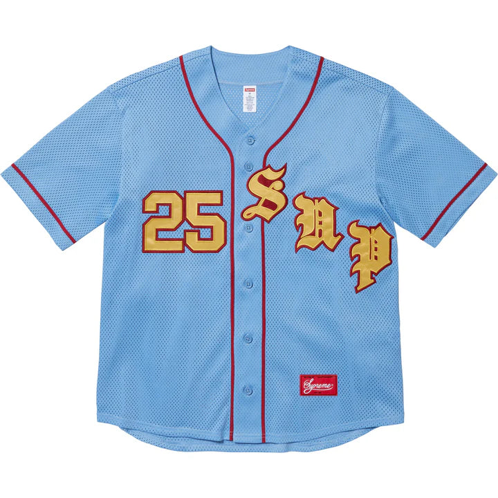 Supreme Old English Baseball Jersey 'Light Blue'