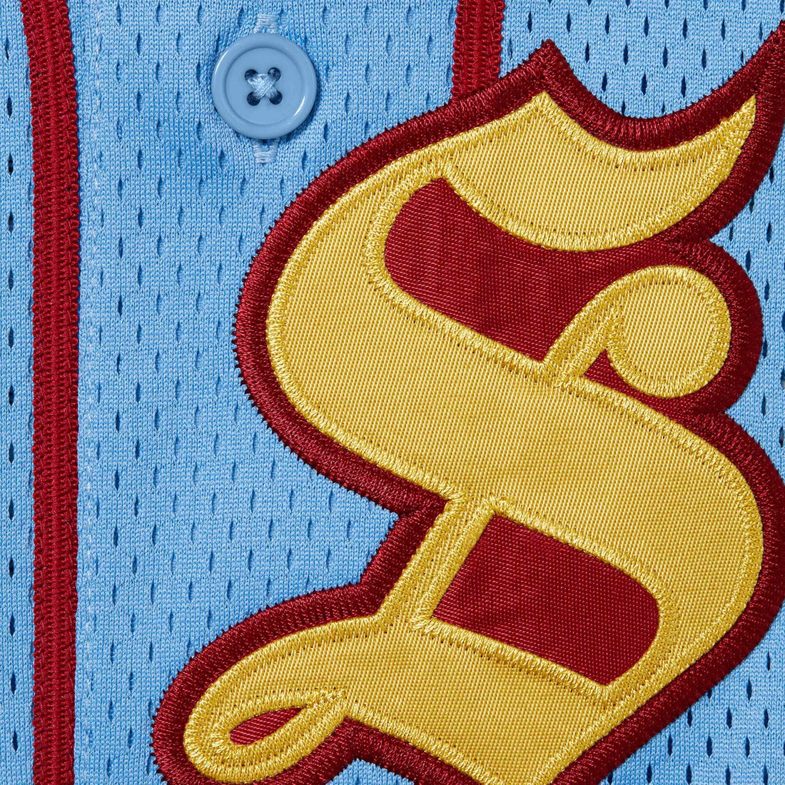 Supreme Old English Baseball Jersey 'Light Blue'