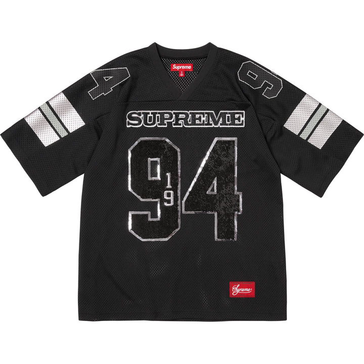 Supreme Sequin Football Jersey Black