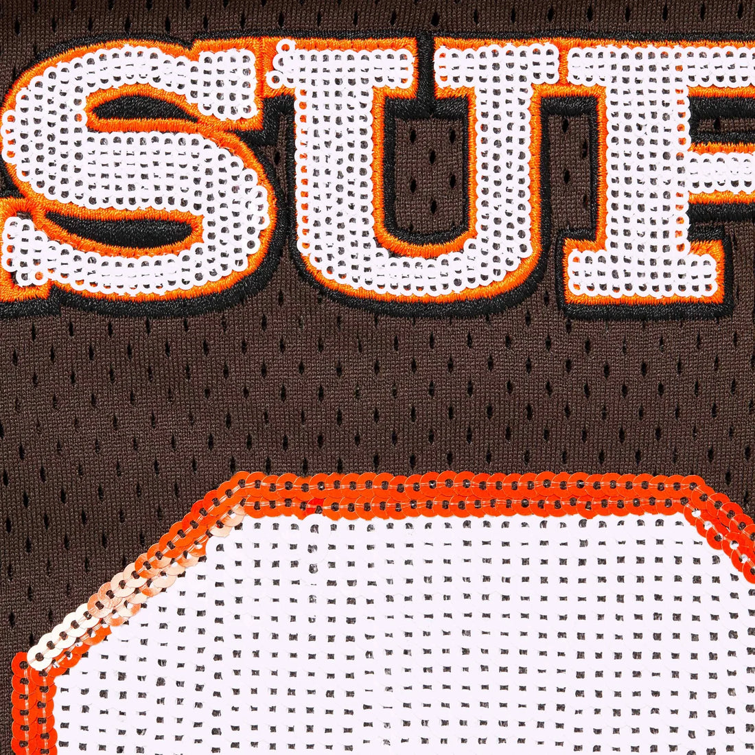 Supreme Sequin Football Jersey Brown