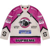 Supreme Rhinestone Hockey Jersey Light Grey