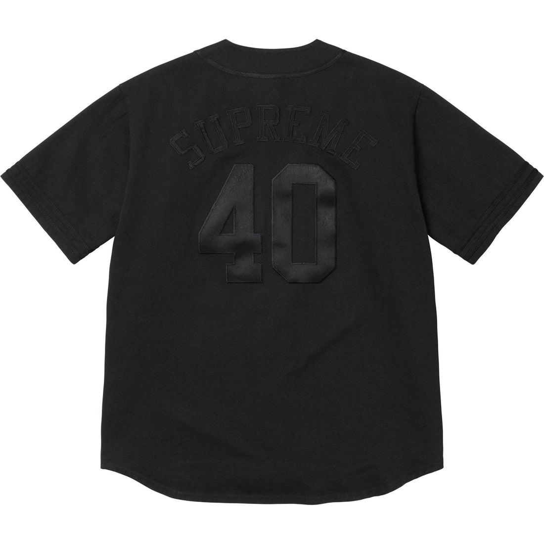 Supreme x 40 Acres Twill Baseball Jersey 'Black'