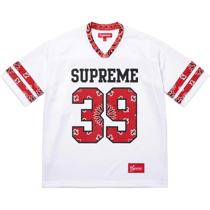 新品未使用supreme Bandana Football JerseyサイズL Supreme Bandana Football Jersey White – INSTAKICKSZ LTD