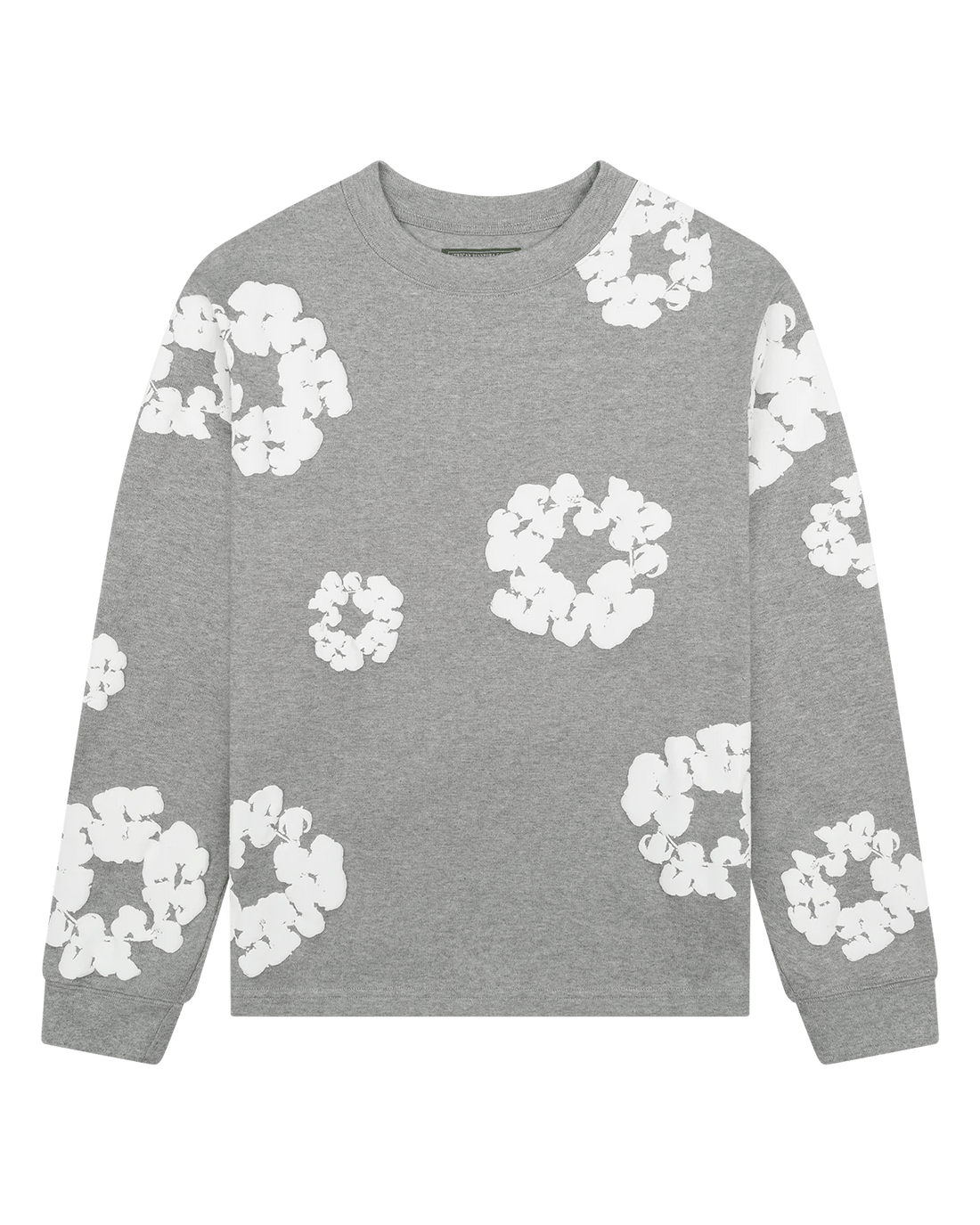 Denim Tears Long Sleeve Cotton Wreath Tee Grey - INSTAKICKSZ LTD