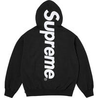 Supreme Satin Appliqué Hooded Sweatshirt Black