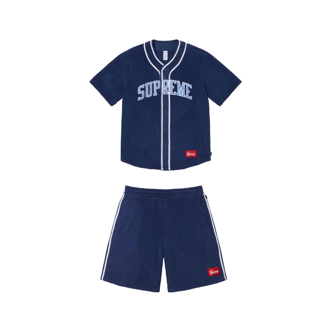 Supreme Polartec Baseball Jersey & Short Set 'Navy' - INSTAKICKSZ LTD