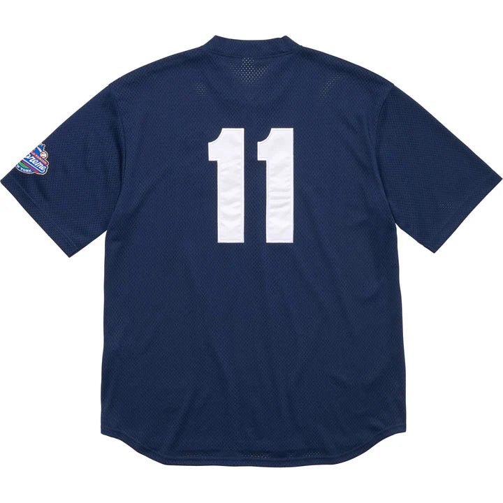 Supreme S Logo Baseball Henley Jersey Navy - INSTAKICKSZ LTD