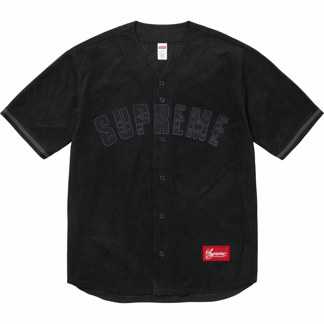 Supreme Ultrasuede Mesh Baseball Jersey Black - INSTAKICKSZ LTD