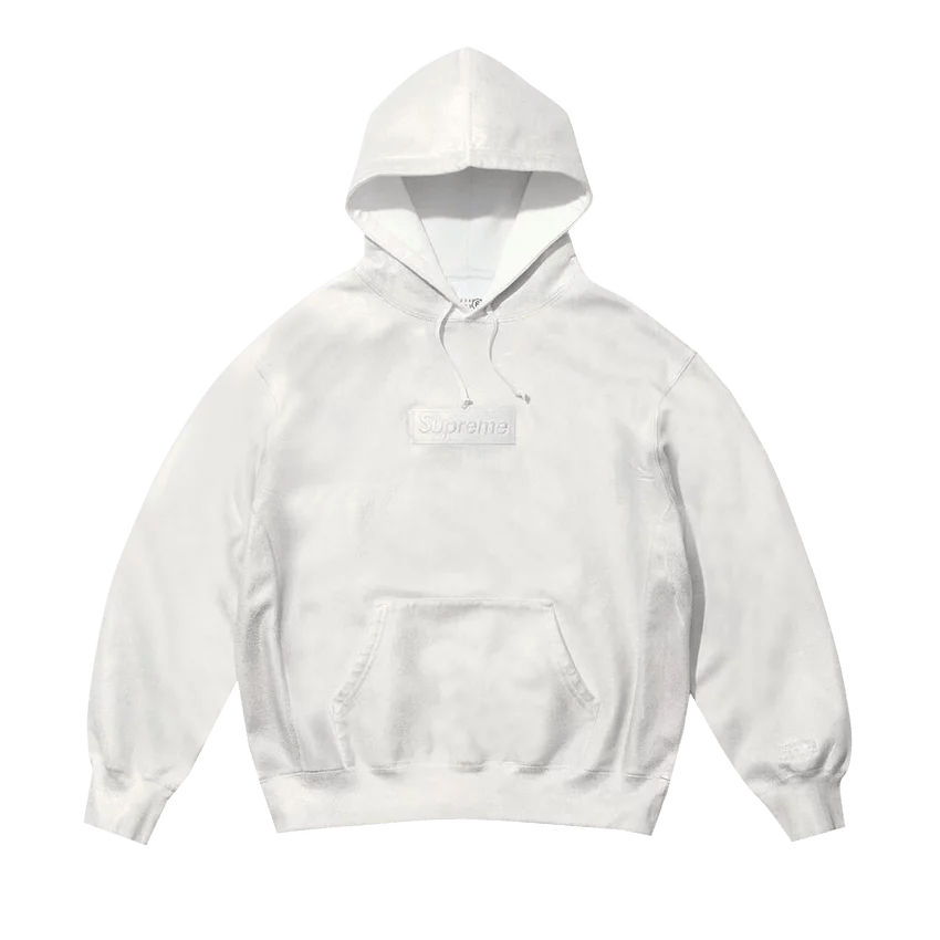 Supreme x MM6 Maison Margiela Foil Box Logo Hoodie 'White' - INSTAKICKSZ LTD