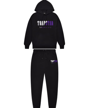 Trapstar Decoded Chenille Hooded Tracksuit - Black/Purple - INSTAKICKSZ LTD