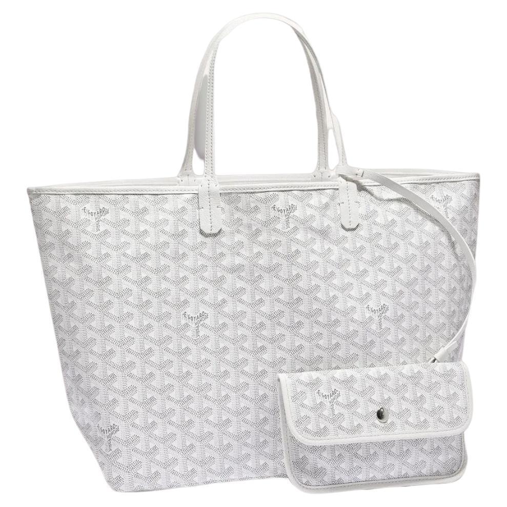 GOYARD AUTHENTIC St Louis PM Reversible Tote Bag & Necessaire Pouch White  New