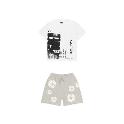 SP5DER Commerce Tee & Denim Tears Grey Shorts Set