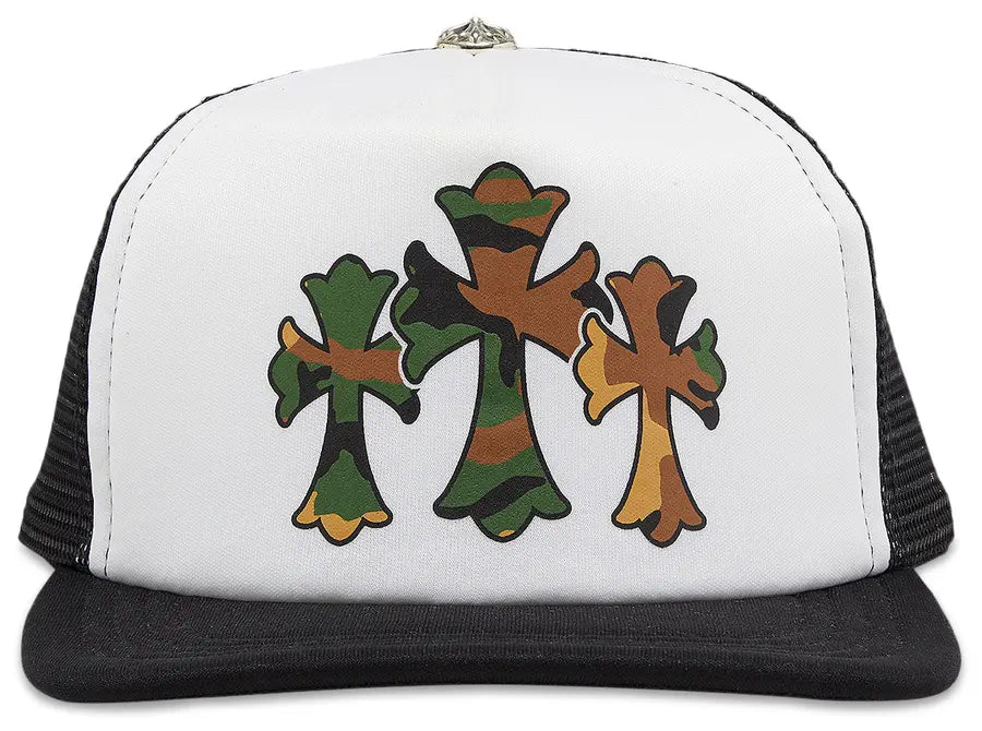 Chrome Hearts Triple Cross Trucker Hat 'Black White'