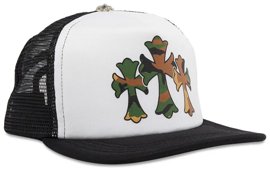 Chrome Hearts Triple Cross Trucker Hat 'Black White'