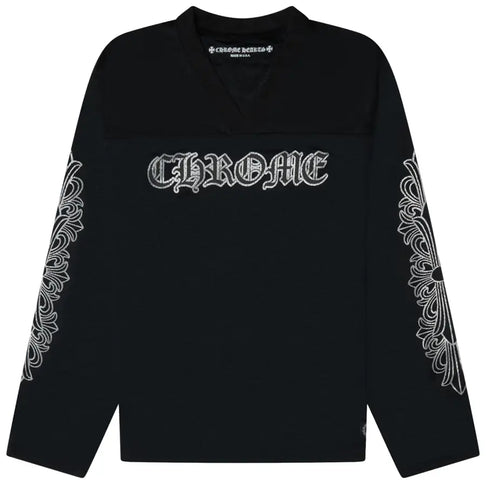 Chrome Hearts Stadium Mesh Long Sleeve Jersey 'Black/Gray'
