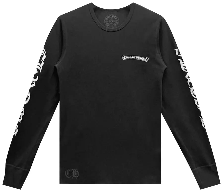 Chrome Hearts Scroll Logo Long-Sleeve Thermal T-Shirt 'Black'