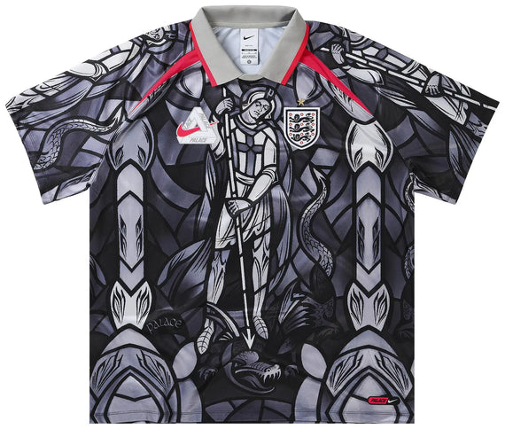 Palace x Nike England Dri-Fit Football Jersey 'Pewter Grey/Bright Crimson'