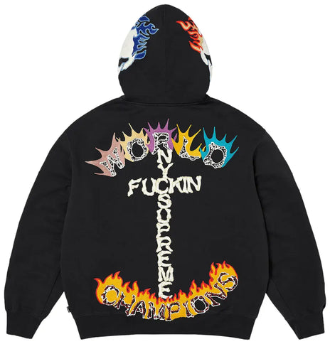 Supreme F**k You Zip Up Hooded Sweatshirt Black
