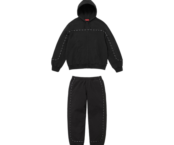 Supreme Piping Zip Up Hooded Tracksuit Black – INSTAKICKSZ LTD