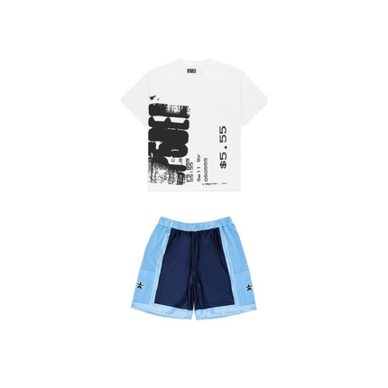 SP5DER Commerce Tee & Supreme Side Pocket Basketball Short 'Blue' Set