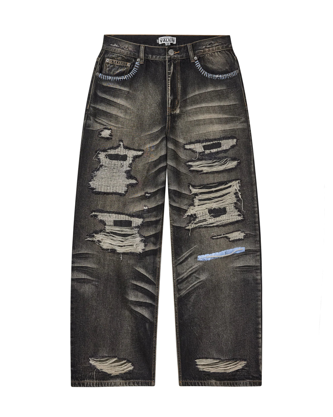 Vale Thrashed Denim Jeans (Black)