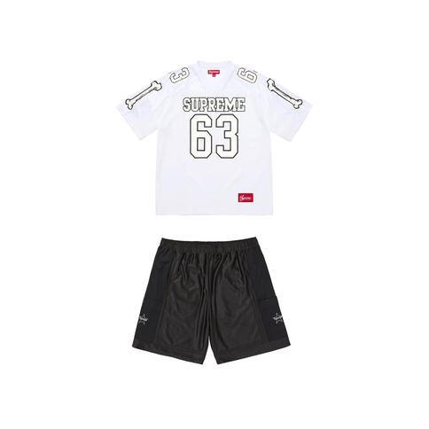 Supreme Bones Football Jersey White & Supreme Side Pocket Basketball Short Set