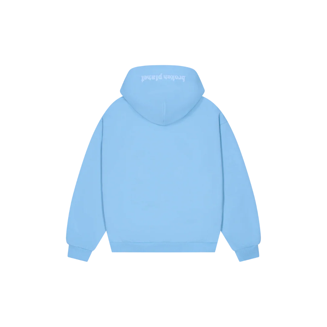 Broken Planet Market Sky Blue Zip Up Hoodie Sky Blue