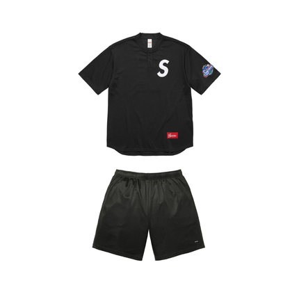 Supreme S Logo Baseball Henley Jersey and Mesh Short Set