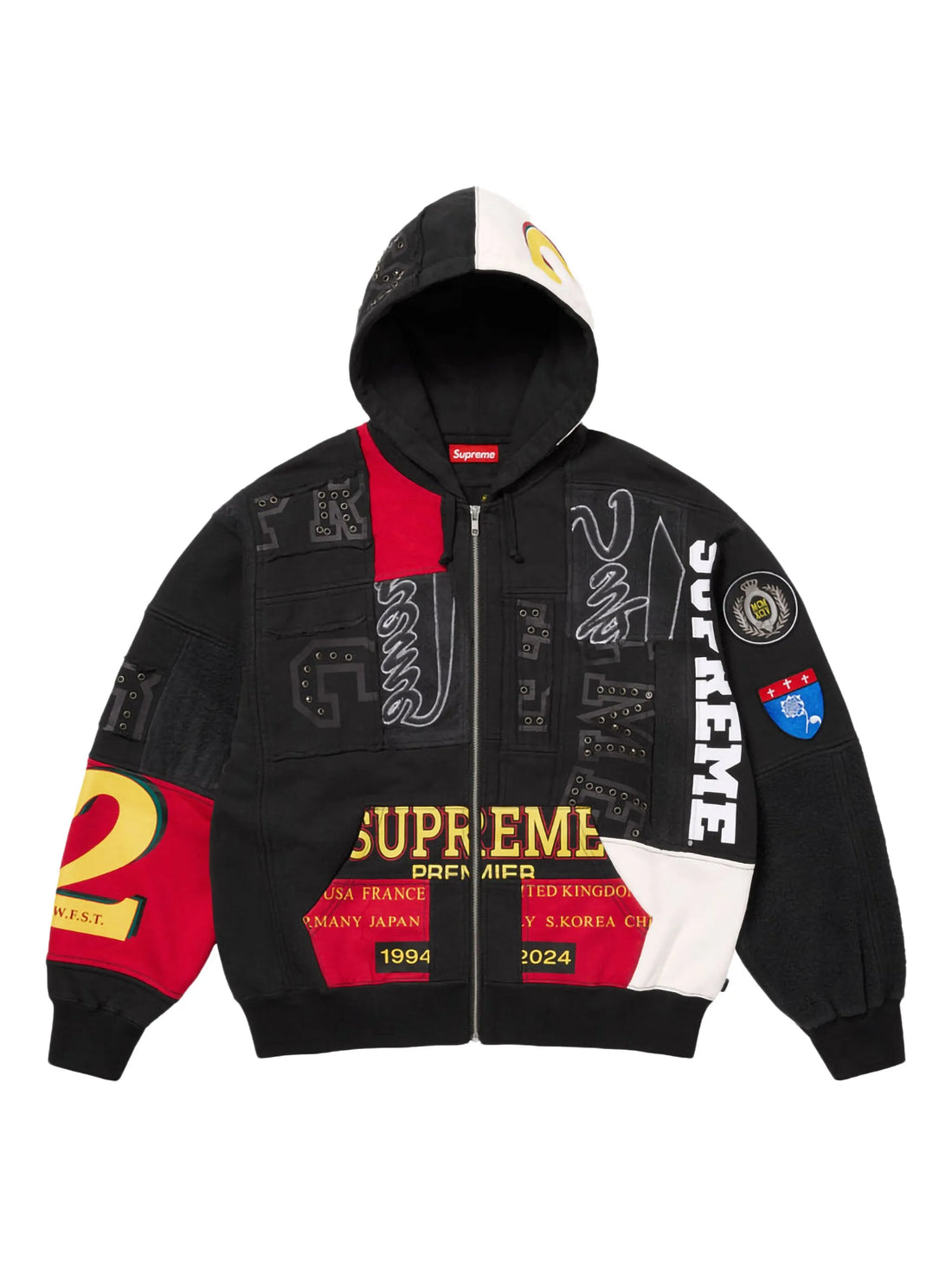 Supreme Patchwork Zip-Up Hoodie