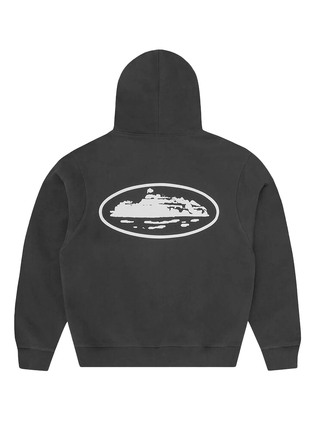 Corteiz Island Puff Print Zip Up Hoodie Black