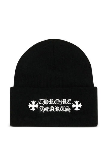 Chrome Hearts Logo Embroidered Beanie Black