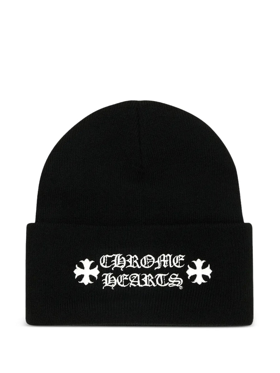 Chrome Hearts Logo Embroidered Beanie Black