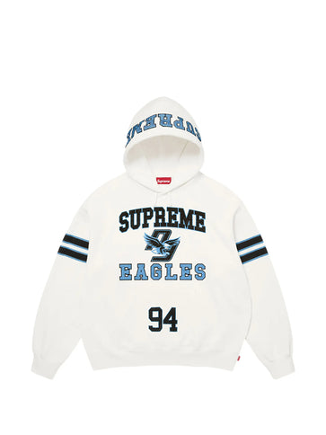 Supreme Rhinestone Eagle Hooded Sweatshirt White
