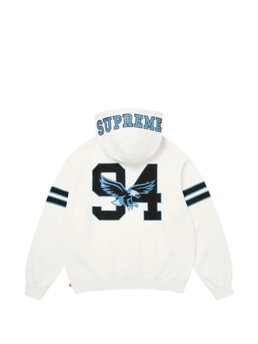 Supreme Rhinestone Eagle Hooded Sweatshirt White
