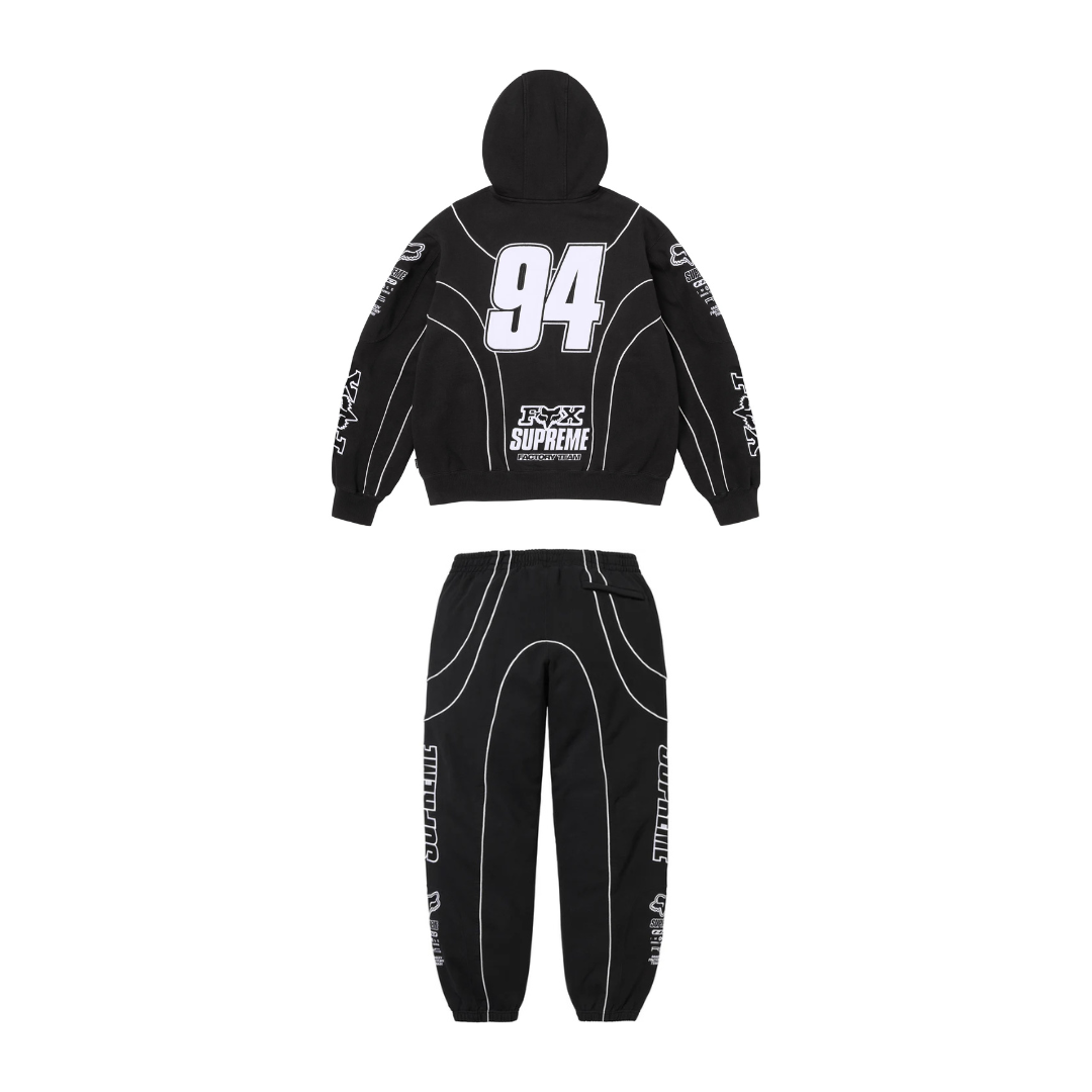 Supreme x Fox Racing Zip Up Hooded Tracksuit Black