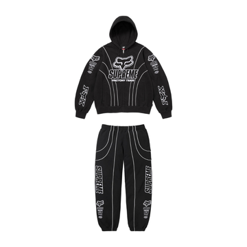 Supreme x Fox Racing Zip Up Hooded Tracksuit Black