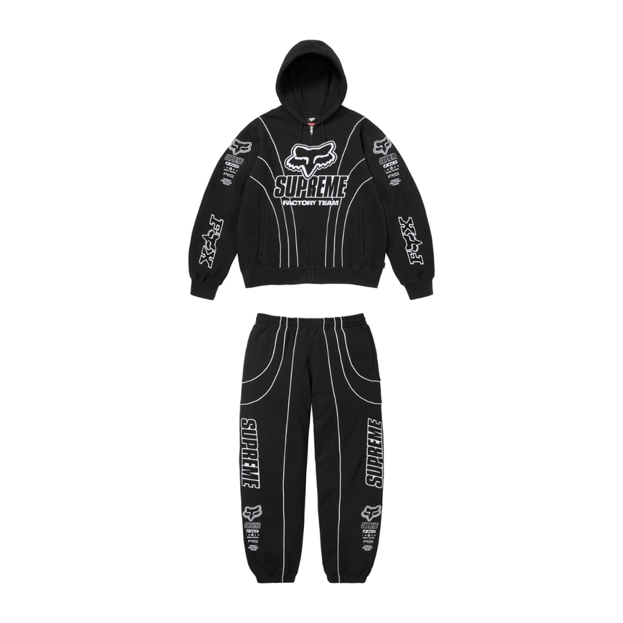 Supreme x Fox Racing Zip Up Hooded Tracksuit Black
