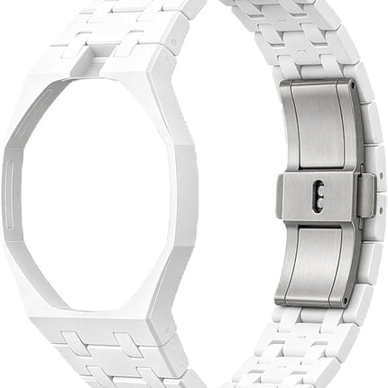 Ceramic Watch Strap For  AP Royal Pop x Swatch 'Huit Blanc' - White