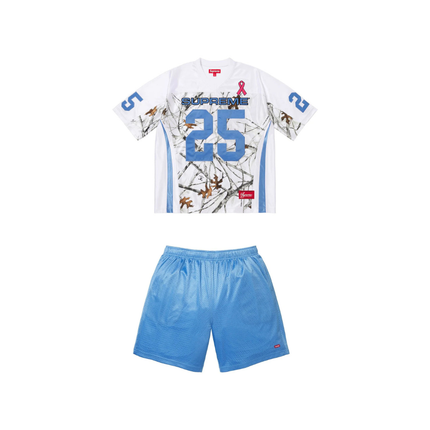 Supreme Breast Cancer Awareness Football Jersey Blue Short Set