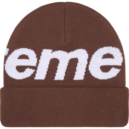 Supreme Big Logo Beanie Brown