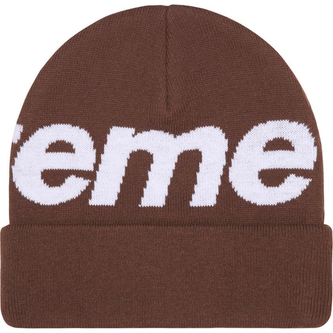 Supreme Big Logo Beanie Brown