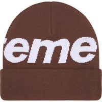Supreme Big Logo Beanie Brown